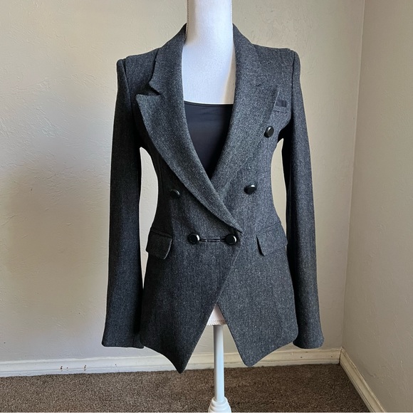 Miss Me Jackets & Blazers - Miss Me Double Breasted Exaggerated Tuxedo Jacket S Charcoal Grey